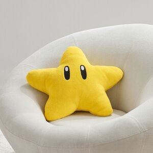 Pottery Barn Teen Mario Star-Shaped Yellow Pillow